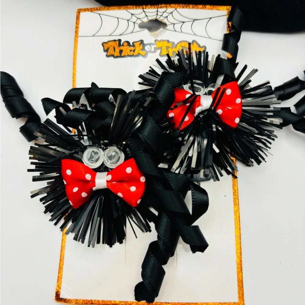 🕷️🕸️🎃 Pair of Black Googly-eyed Spider Barrettes🎃🕸️🕷️